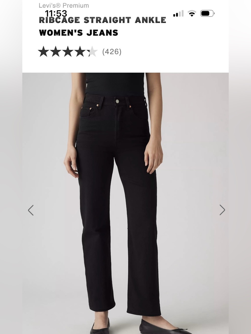 Levi’s Ribcage straight ankle jeans